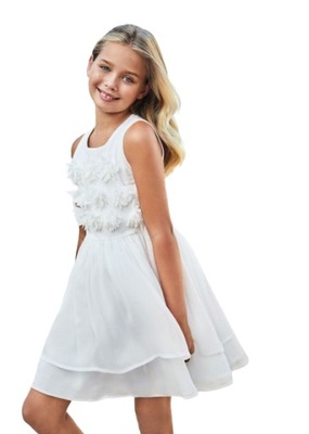 Sukienka z aplikacjami dla dziewczynki 6968 086 r 152