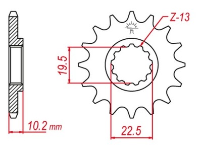 GROSSKOPF ENGRANAJE PARTE DELANTERA 435 17 SUZUKI RM250 '87  