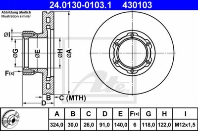 DISCS BRAKE FRONT ATE 24.0130-0103.1  