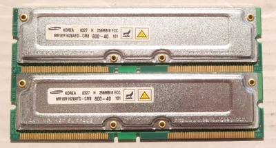 Pamięć 512MB 2x256MB RIMM RDRAM RAMBUS ECC SAMSUNG