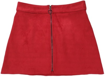 Spódniczka damska ZARA czerwona zamszowa mini EUR XS