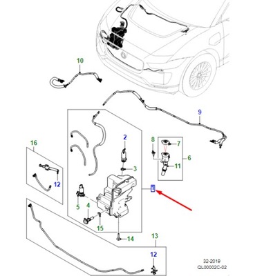 Jaguar i-pace x590 window омыватель бак t4k18474 original фото №1