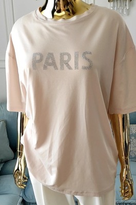 T-shirt New Paris Pudrowy S