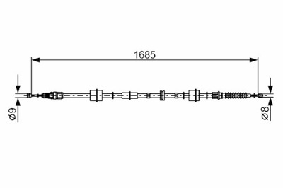 BOSCH CABLE DE FRENADO DE MANO MATERIAL P 1685MM JAGUAR X-TYPE I  