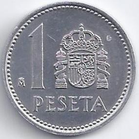 Hiszpania 1 peseta pta 1982 mennicza z rolki