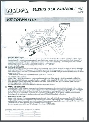 СТЕЛАЖ КОФРА ЦЕНТРАЛЬНОГО SUZUKI GSX 600 F (98-04) / GSX 750 F (98-02) SHAD