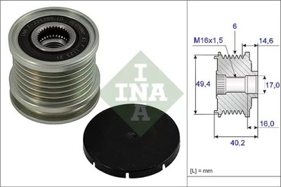 INA 535 0001 10 ALTERNADOR - EMBRAGUE JEDNOKIERUNKOWE  