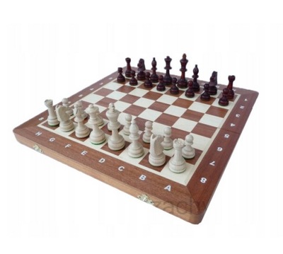 Szachy drewniane duże szachownica gra w szachy turniejowe 42cm x 42cm