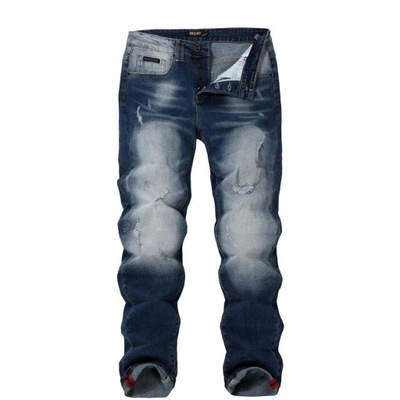 Granatowe JEANSY MĘSKIE SLIM FIT zwężane jeans 32
