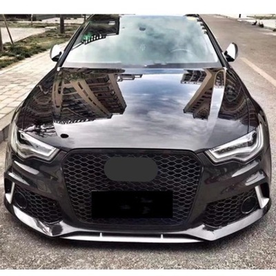 PARA STYLU RS6 FRONT SPORT HEX HEX HONEX HOOD HOOD REJILLA DE RADIADOR BLACK PARA AUDI A6/S6  