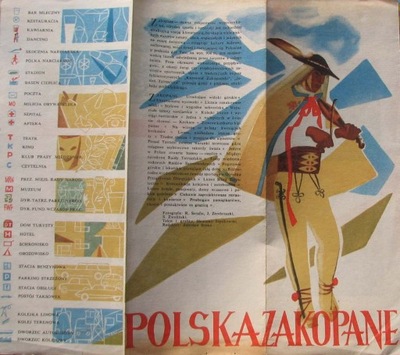 POLSKA ZAKOPANE - rozkładany folder reklamowy – lata 60-te
