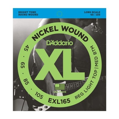 Struny basowe D'Addario EXL165 Nickel Wound 45-105