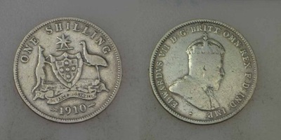 Australia - srebro - 1 Shilling 1910 rok