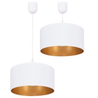 DESIGN LAMPA WISZĄCA SUFITOWA ABAŻUR ZWIS ZŁOTY