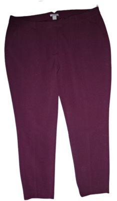 H&M burgundowe eleganckie spodnie dopas/proste 50