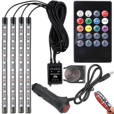 ILUMINACIÓN INTERIOR AUTO CABINAS RGB DIODO LUMINOSO LED CONTROL REMOTO  