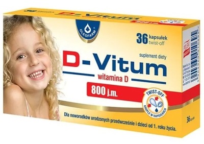 D-Vitum witamina D dla niemowląt 800j.m. 36 kapsułek