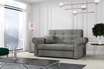 sofa VIGA II SILVER pikowana rozkładana sofa 2os