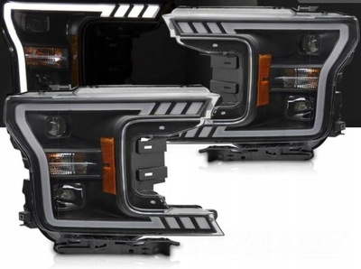 Лампы фары black led do ford f150 mk13 17-20 фото №1
