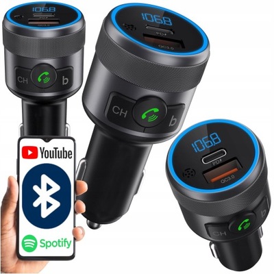 TRANSMITER FM BLUETOOTH USB ТИП C QC 3.0 PD BASS PD 20W