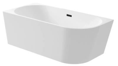 Narożna wanna wolnostojąca 150x75 BIAŁA CZARNY