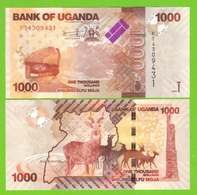 UGANDA 1000 SHILLINGS 2022 P-49g UNC NOWA DATA