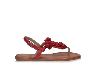 Czerwone sandały z kwiatami Venezia 00145 36