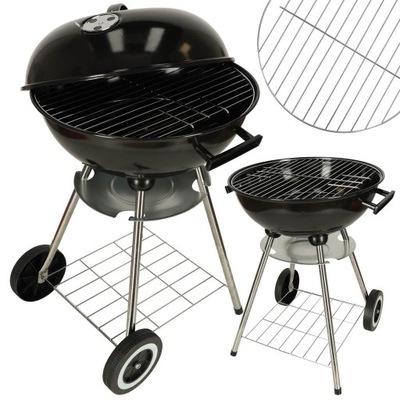 GRILL WĘGLOWY OGRODOWY Z POKRYWKĄ DUŻY RUSZT 41CM