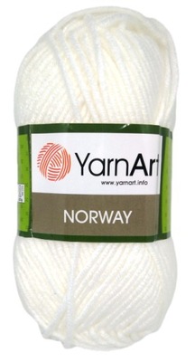 Włóczka YarnArt NORWAY 100g/105m biały 150