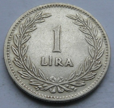 TURCJA - 1 LIRA 1948 - srebro Ag