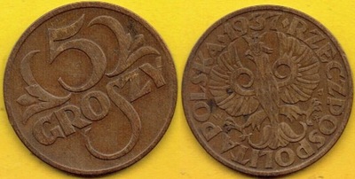 POLSKA 5 groszy 1937 r.