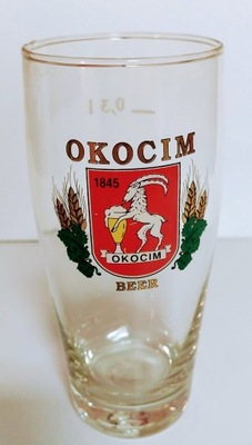 szklanka Okocim Beer ,duża cecha pojemnosci 0,3L