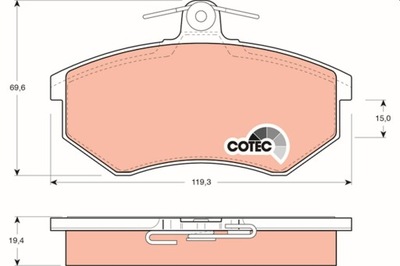 КОЛОДКИ ГАЛЬМІВНІ VW ПЕРЕД A80/100 82-9 БЕЗ ДАТЧИКА GDB826