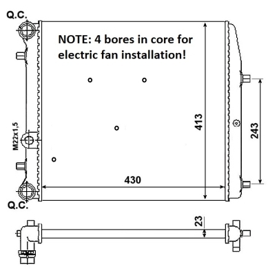 RADUADOR DEL MOTOR NRF 53021A  