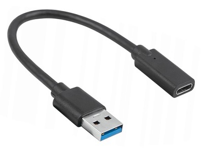 Adapter USB-C USB3.0 SuperSpeed 5Gb/s A/wtyk-C/gniazdo 0.1m