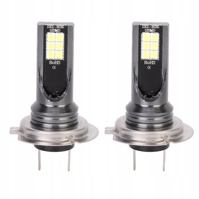 2X LEMPUTĖ H7 12LED 3000K 24W 1000LM REFLEKTORIUS 