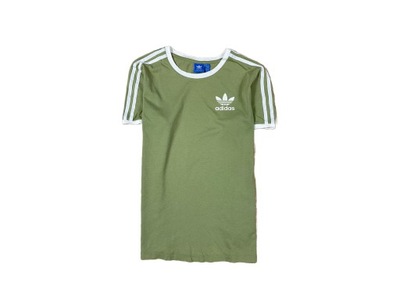 Adidas originals tshirt damski khaki logo klasyk L