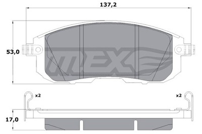 TOMEX BRAKES TRINKELĖS STABDŽIŲ NISSAN TIIDA 07- PRIEK. 