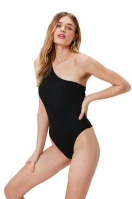 W10G01 CZARNE PRĄŻKOWANE BODY STRINGI NASTY GAL 36