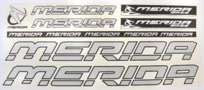 Naklejki rowerowe MERIDA srebrna (arkusz)