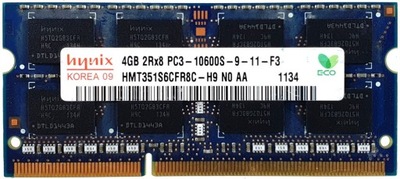 Pamięć RAM SODIMM DDR3 PC3-10600S 4GB Hynix