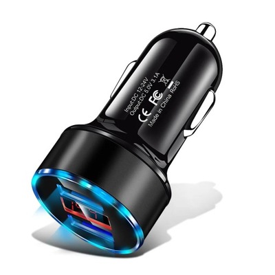 CAR CHARGER 3.1A QUICK CHARGE DUAL USB PORT DIODO LUMINOSO LED DISPLAY CIGARETTE LIGHTER  