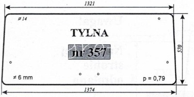 СТЕКЛО ЗАДНЯЯ ZETOR 7211 6340 ZETOR 7211 6340 NR.357 MOTOGENERIC