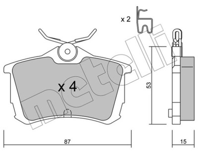 METELLI 22-0465-0 COMPLET DE SABOTS DE FREIN HAMULCOWYCH, HAMU - milautoparts-fr.ukrlive.com