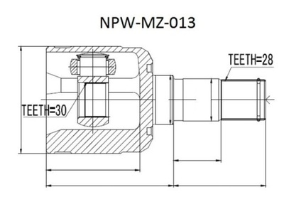 ШАРНИР WEW MAZDA 626 GF/GW 2.0,2.0TD 97-02 ЛЕВЫЙ