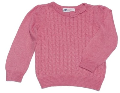 H&M ciepły sweter dziecięcy WIZYTOWY pleciony z kokardką J.NOWY 92