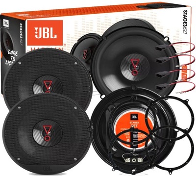 JBL STAGE 3 627 ALTAVOCES 4 PIEZAS PARA AUDI A6 C5 PARTE DELANTERA + PARTE TRASERA ADAPTADORES  