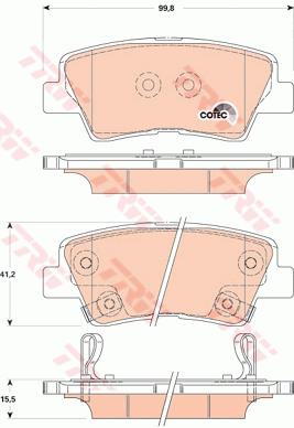 КОЛОДКИ ГАЛЬМІВНІ ЗАД HYUNDAI TUSCON/SONATA 04-/OPIRUS/SOUL/SSANGYONG 10-