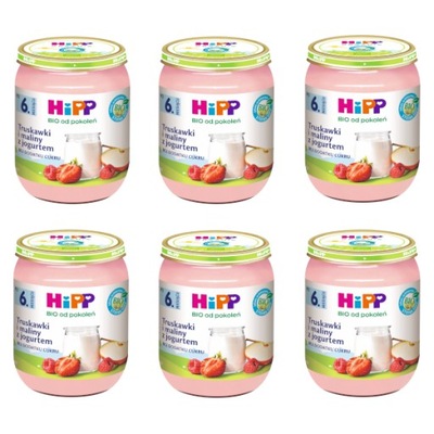 HiPP BIO Truskawki i maliny z jogurtem 6x160g