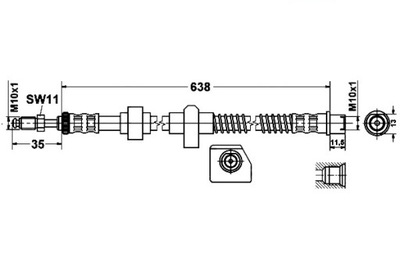 Ate шланг гальмівний elast. citroen c5 iii c6 peu фото №1